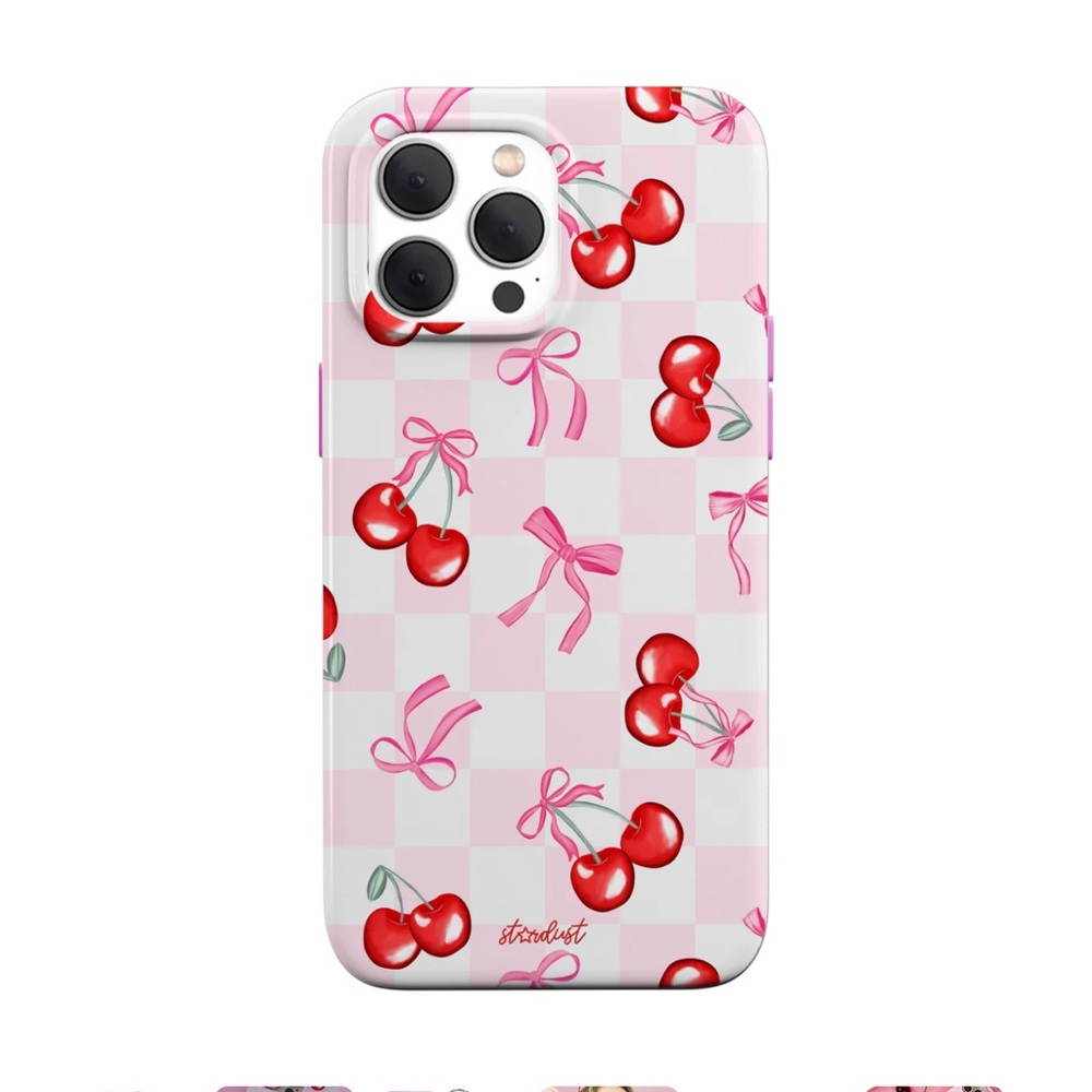 Stardust by Allie Coquette Cherries iPhone 15 Pro Max Case, MagSafe Ring&Wallet